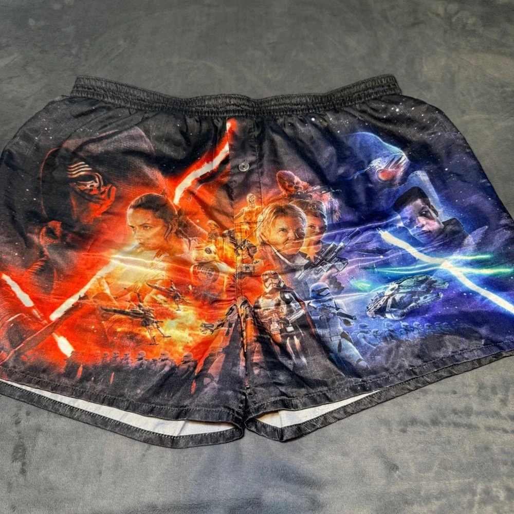 Star Wars Episode 7 The Force Awakens Men's Boxer Shorts Size XL Black Graphic‎